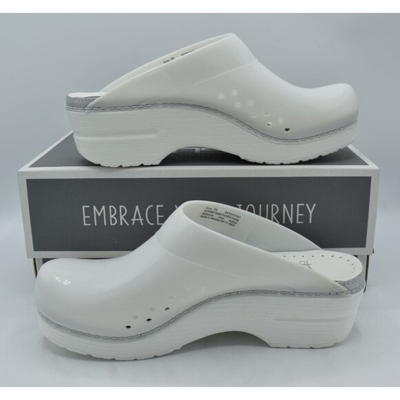 Dansko Womens Size US 7.5-8 EU 38 Sonja Translucent White Slip On Clogs Shoes - Picture 4 of 12